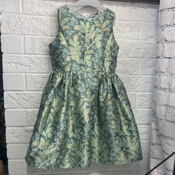 Chasing Fireflies Other - Chasing Fireflies Green and Gold Floral Dress
